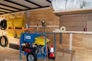 Spill response trailer with power unit and skimmer