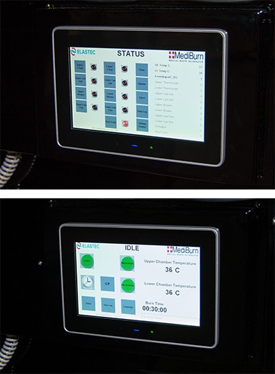 Municipal waste incinerator control panel