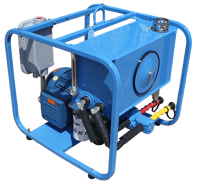 E7 boom reel electric hydraulic power unit with winder